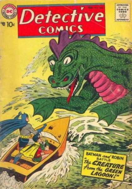 Detective Comics 252 - Batman - Sea Monster - Robin - Boat - Water - Sheldon Moldoff