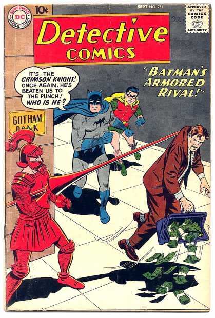 Detective Comics 271 - Crimson Knight - Batman - Robin - Money - Bank - Curt Swan