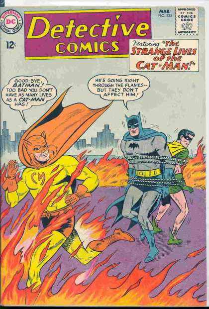 Detective Comics 325 - Batman - Robin - Flames - Cat-man - Fire