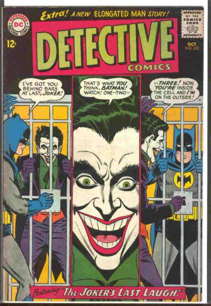 Detective Comics 332 - Joker - Batman - Bars - Cell - Green - Carmine Infantino
