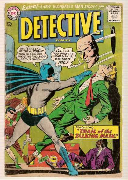 Detective Comics 335 - Batman - Robin - Trail Of The Talking Mask - Man Head - Boy Wonder - Carmine Infantino