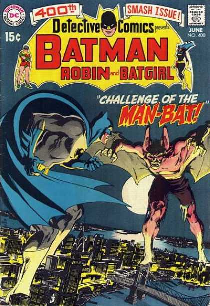 Detective Comics 400 - Batman - Man-bat - Moon - Buildings - River - Neal Adams