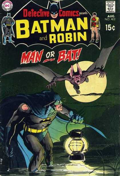 Detective Comics 402 - Lantern - Batman - Robin - Moon - Man Or Bat - Neal Adams