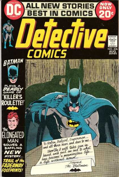 Detective Comics 426 - Gun - Suicide - Super Man - Elongated - Killers Roulette - Michael Kaluta