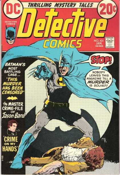 Detective Comics 431 - Batman - Jason Bard - Murder - Blue And Grey Outfit - Dead Body - Michael Kaluta