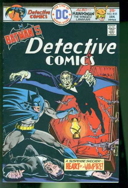 Detective Comics 455 - Batman - Spooky - Heart Of A Vampire - A Suspense Shocker - Hawkman The Winged Lawman - Mike Grell