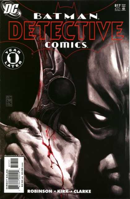 Detective Comics 817 - Batman - 1 Year Later - The Return - Batman With Blood - Half Of Batmans Face - Simone Bianchi