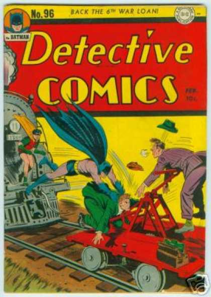 Detective Comics 96 - Train - Tracks - Batman - Robin - Hat