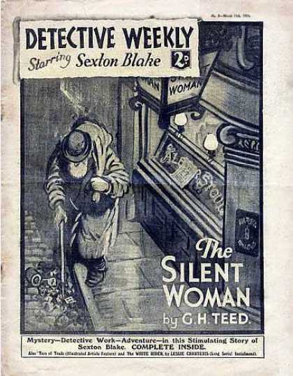 Detective Weekly 3 - Starring Sexton Blake - The Silent Woman - By Gh Teed - Man Walking - Cane