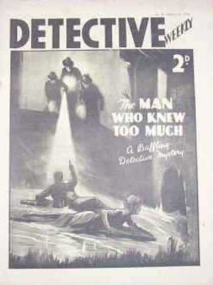 Detective Weekly 85 - The Man Who Knew Too Much - Black And White - Flashlight - Men - Mystery