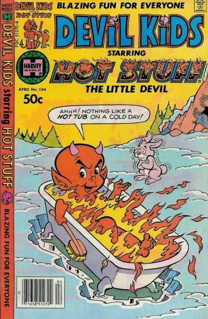 Devil Kids 104 - Hot Stuff - Bath Tub - Fire - Rabbit - The Little Devil