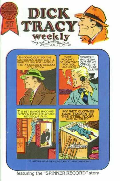 Dick Tracy Weekly 27 - Phonograph Record Collection - Spinner - Man In Crate - Frozen To Roof - Cable