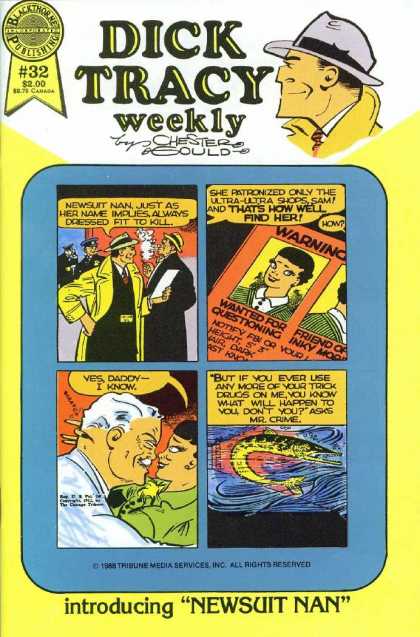 Dick Tracy Weekly 32 - Trench Coat - Newsuit Nan - Wanted Poster - Mr Crime - Fish