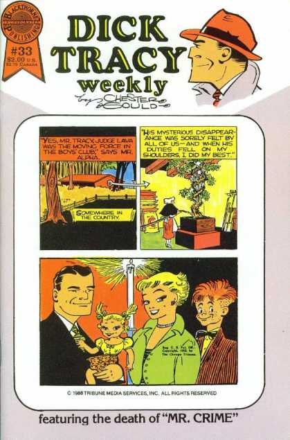 Dick Tracy Weekly 33 - The Death Of Mr Crime - Blackthorne Publishing - Orange Hat - Chester Gould - Girl In Green Shirt