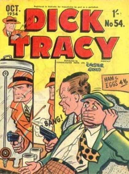 Dick Tracy 54 - Chester Gould - Oct 1954 - No 54 - Ham U0026 Eggs - Thug Sees Dick Traceys Reflection