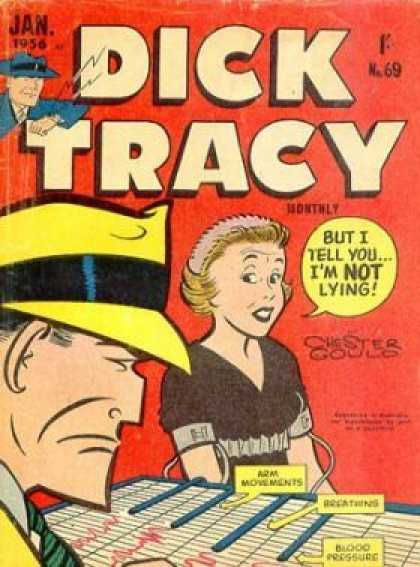 Dick Tracy 69 - Chester Gould - Red - Arm Movements - Breathing - Lie Detector
