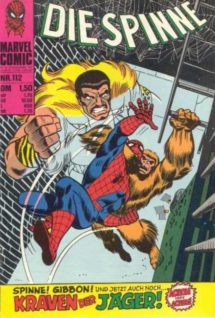 Die Spinne 135 - Gorilla Strangling Spiderman - Man With A Gold Hairy Cape - Man With A Big Fist - Man Spiderman And A Gorilla - Spiderman Falling