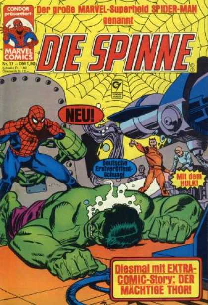 Die Spinne 177 - Spiderman - The Hulk - German Language - Machinery - Marvel Comics In Translation