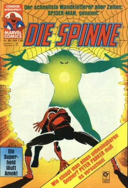 Die Spinne 240 - Spiderman - Green Monster - Evil - Glow - Creature