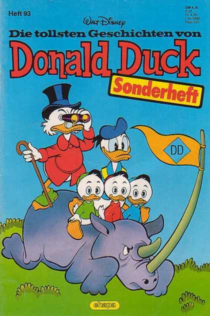 Die Tollsten Geschichten von Donald Duck 93 - Donald Duck - Scrooge Duck - Rhino - Huey Dewey And Louie - Dd Flag