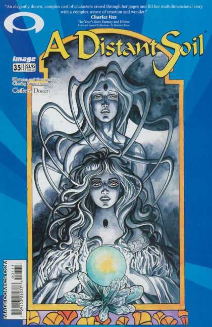 Distant Soil 35 - Charles Vess - Crystal Ball - Black And White - Woman - Jewels