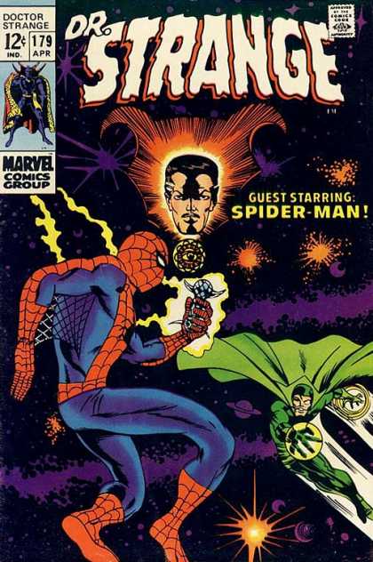 Spider-man - Crystal - Spider Man - Outer Space - 12u00a2 - Barry Windsor-Smith Doctor Strange 179 - Spider-man - Crystal - Spider Man - Outer Space - 12u00a2 - Barry Windsor-Smith