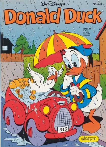 Donald Duck (German) 163 - Disney - Umbrella - Duck - Car - Rain