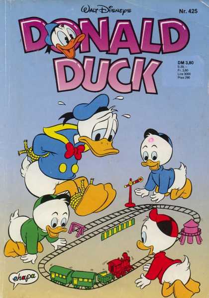 Donald Duck (German) 183 - Model Train - Tied Up - Fun - Watertower - Duck
