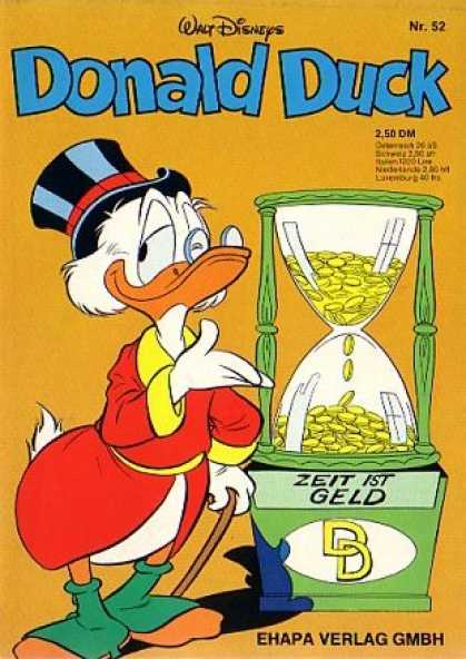 Donald Duck (German) 51 - Uncle Scrooge - Hour Glass - Gold Coins - Top Hat - Zeit 1st Geld