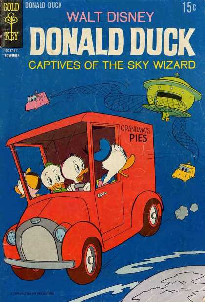 Donald Duck 128 - Walt Disney - Grandmas Pies - Captive Of The Sky Wizard - Gold Key - Truck