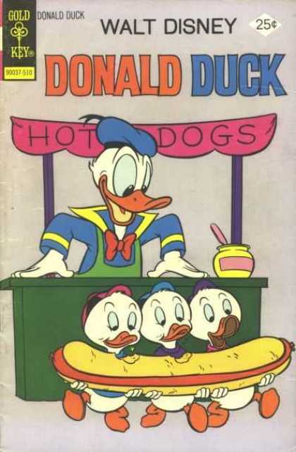 Donald Duck 166 - Hot Dogs - Ducks - Mustard Jar - Golden Key - Bow Tie