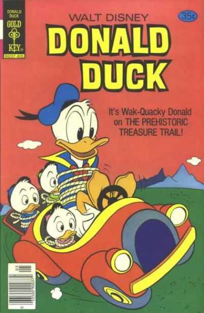 Donald Duck 195 - Walt Disney - Gold Key - Prehistoric - Treasure Trail - Car