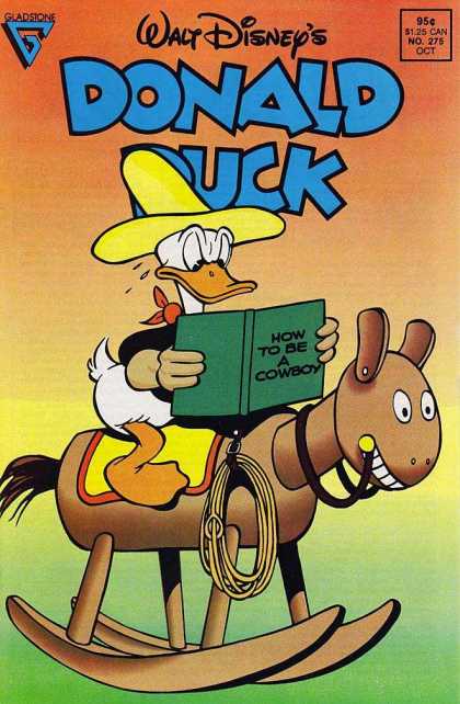 Donald Duck 275 - Book - How To Be A Cowboy - Rope - Cowboy Hat - Rocking Horse