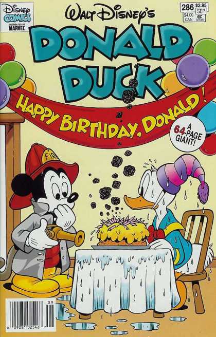 Donald Duck 286 - Mickey Mouse - Cake - Dripping - Firehose - Balloons