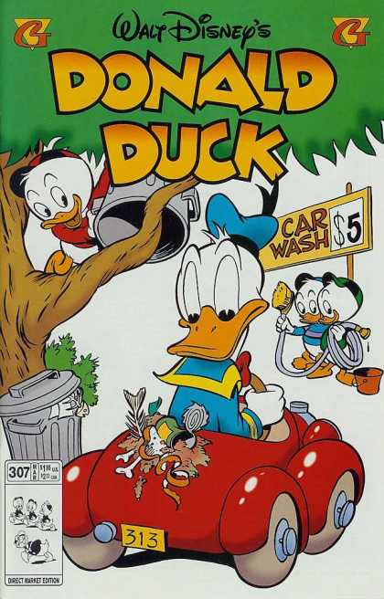 Donald Duck 307 - Car Wash - Garbage - Tree - Car - Huey Dewey Louie