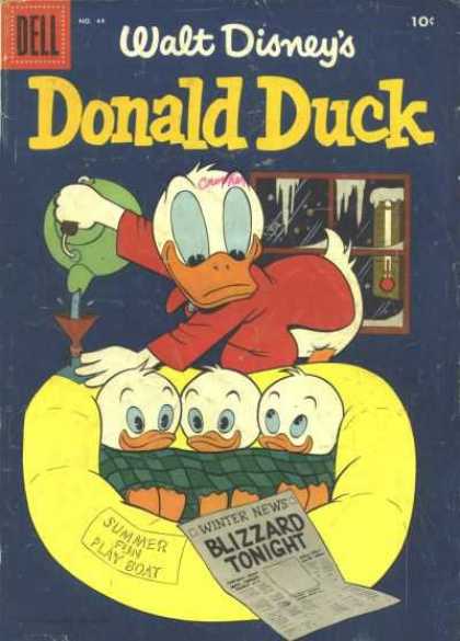 Donald Duck 44 - Walt Disneys - Dell - 10 Cents - Winter News - Blizzard Nights