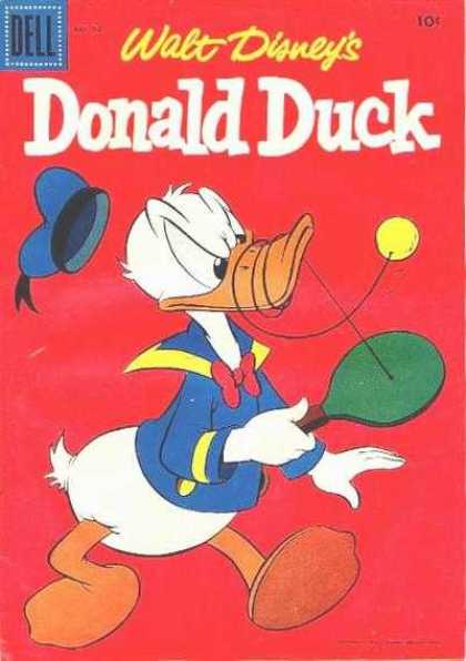 Donald Duck 50 - Wal Disney Donald - Paddle Ball Tangle - Angry Donald - Green Paddle With Yellow Ball - 10 Per Issue