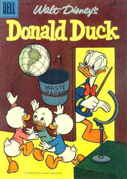 Donald Duck 62 - Waste Paper - Globe - Ducklings - Walt Disney - Playing