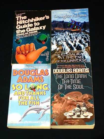 Douglas Adams Books - 4 Titles By Douglas Adams: "The Hitchhiker's Guide to the Galaxy," "The Restaura