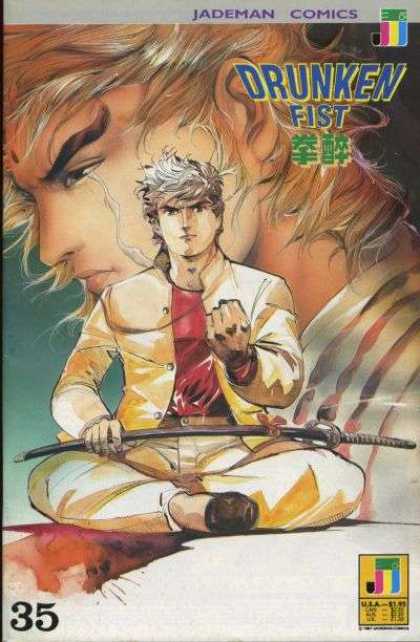 Drunken Fist 35 - Sword - Jademan Comics - Blonde Hair - Indian Style - Contemplation
