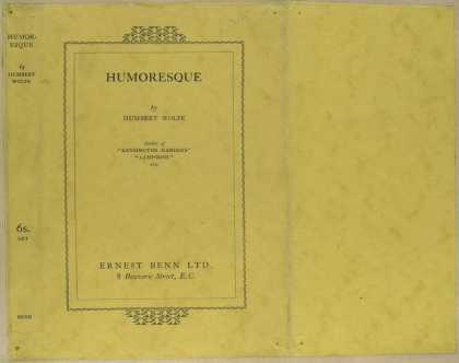 Dust Jackets - Humoresque, by Humbert Wo