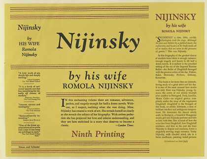 Dust Jackets - Nijinsky, by Romola Nijin