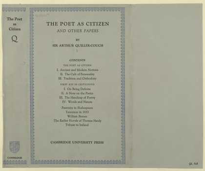 Dust Jackets - The poet as citizen, and