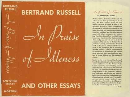 Dust Jackets - In praise of idleness and