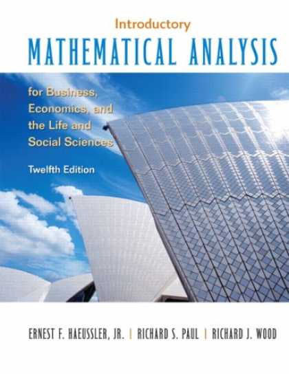 Economics Books - Introductory Mathematical Analysis for Business, Economics and the Life and Soci