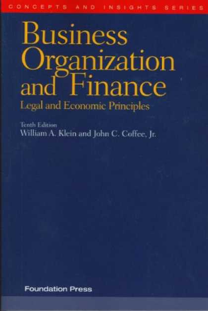 Economics Books - Business Organization and Finance, Legal and Economic Principles (Concepts and I