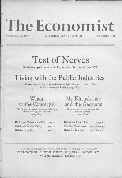 Economist - November 15, 1958
