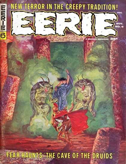 Eerie 6 - Druid - Demons - Recoiling In Terror - Billowing Fumes - Soldier - Gray Morrow