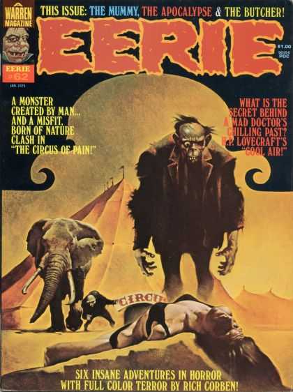 Eerie 62 - The Mummy - The Apocalypse - The Butcher - Warren Magazine - Elephant