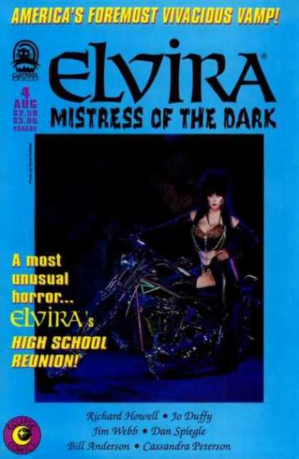 Elvira 4 - Vivacious Vamp - Mistress Of The Dark - Jim Webb - High School Reunion - Motorcycle